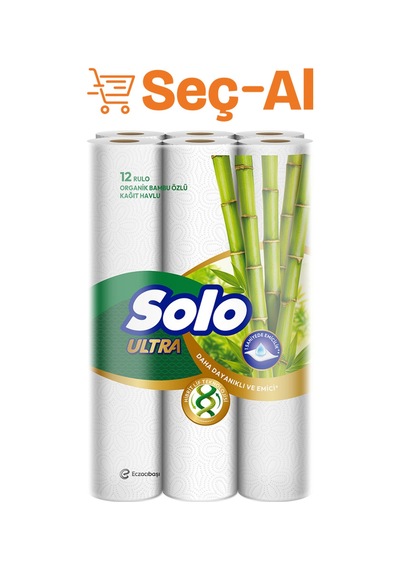 Solo Ultra Organik Bambu Özlü Havlu 12'li 4 Adet