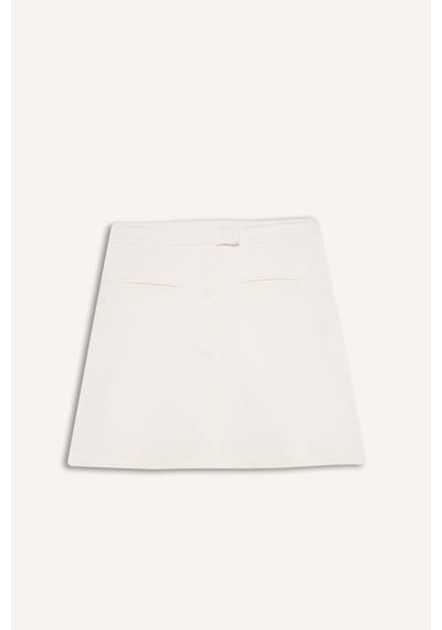 Defacto Afra X Defacto A Kesim Normal Bel Gabardin Mini Etek H3326ax26sper105 Ekru-er105