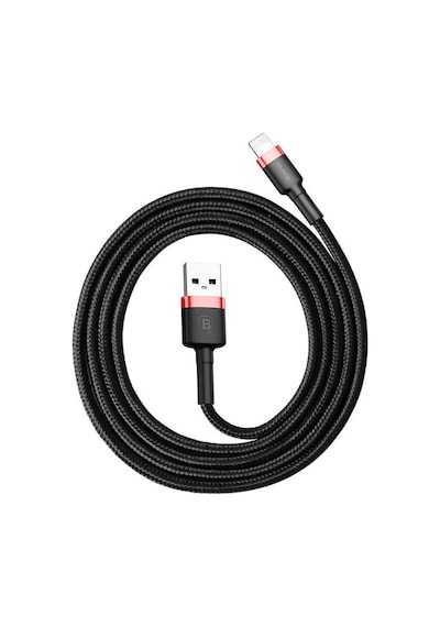 Baseus Cafule Serisi Lightning Kablosu 1 M Gri-siyah Dayanıklı Tasarım Ve Hızlı Şarj Özelliği