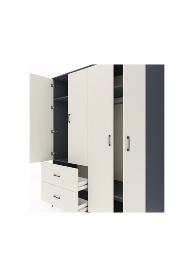 Kronos Gardrop 4 Raflı 2 Çekmeceli 2 Askılı 176x59x221 Antrasit-aytaşı Aytaşı Kronos Gardrop 4 Raflı 2 Çekmeceli 2 Askılı 176x59x221 Antrasit-aytaşı Aytaşı