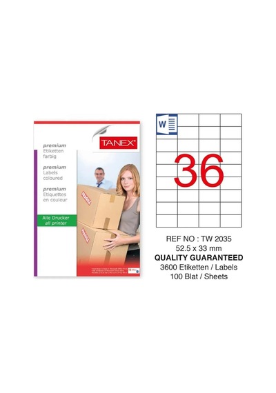 Tanex Tw-2035 Sevkiyat ve Lojistik Etiketi 52,5x33 mm