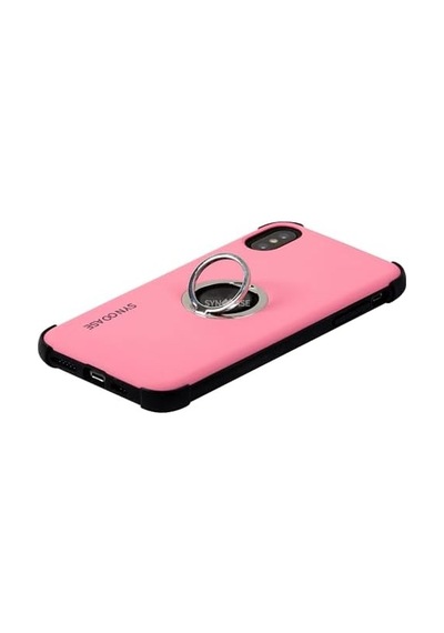 İphone Xr Halka Standlı Mat Kılıf Ring Holder Parmak Destekli Darbe Azaltıcı Tpu Koruyucu Kapak Açık Pembe