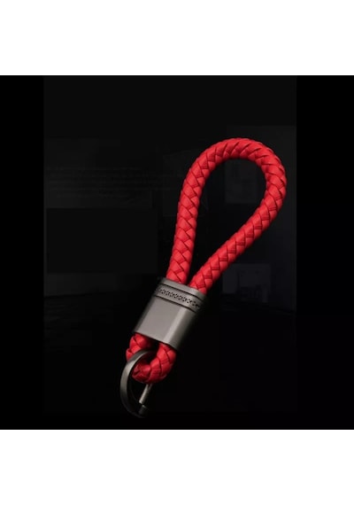 DERİ ÖRGÜLÜ ÖZEL SERİ ANAHTARLIK CHEVROLET KIRMIZI