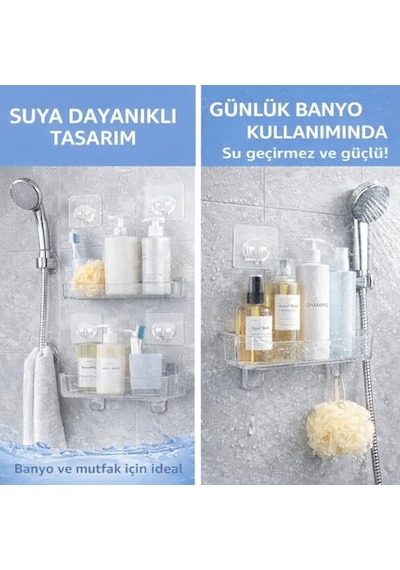 Tr Kendinden Yapışkanlı Askı 10'lu Set Güçlü Vakum Duvar Askısı, Su Geçirmez Banyo &amp Amp Mutfak Askıl Diğer