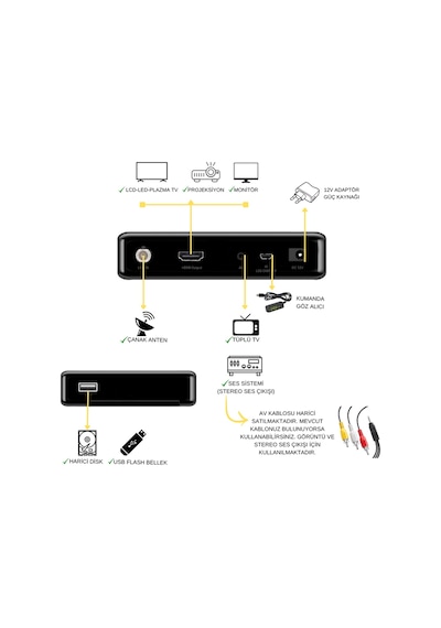 Sine Plus 550 BT HD Uydu Alıcısı - Bluetooth Kumanda