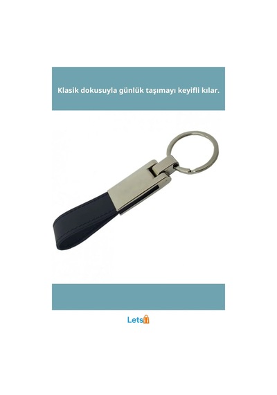 Kaliteli Siyah Deri Metal Anahtarlık 11 Cm Çok Renkli