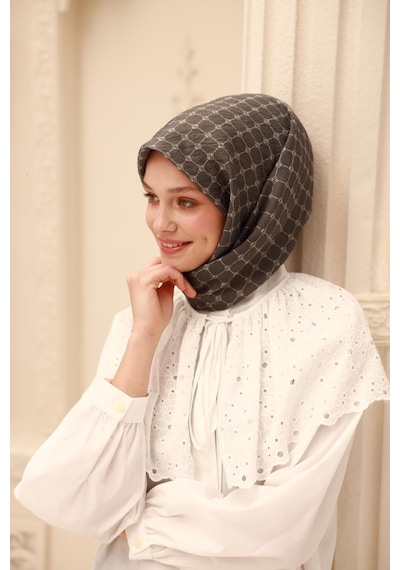 Silk Home Olinda Eşarp 48004-82 Antrasit, Ekru
