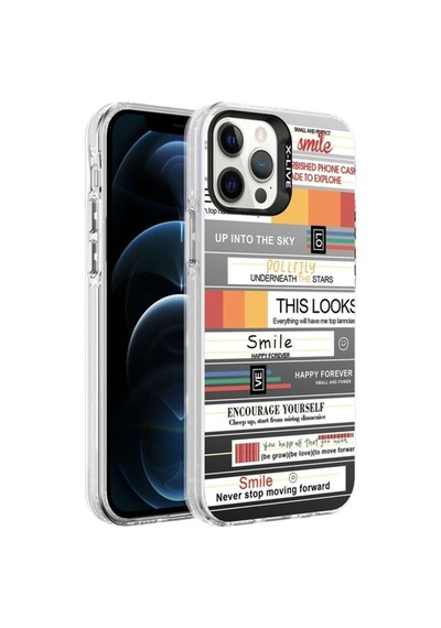 Apple Uyumlu iPhone 12 Pro Max Kılıf Desenli Zore Silver Sert Kapak Mottolar