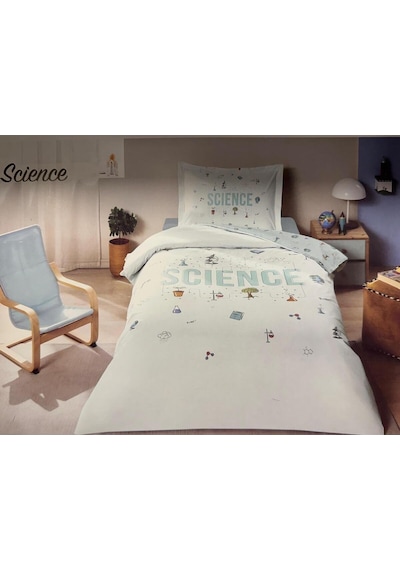Özdilek Tek Kişilik Lastikli Çarşaflı Ranforce Nevresim Takımı Science Mint Belirtilmemiş