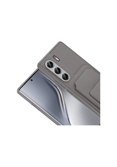 Tecno Camon 40 Pro Kılıf Deri Dokulu Ve Kartlıklı Bikart Tpu Premium Kapak Lacivert