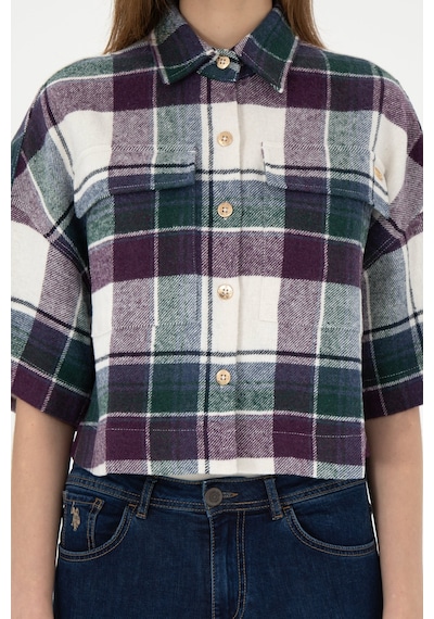 U.s. Polo Assn. Kadın Menekşe Gömlek Desenli 50289839-vr037 Menekşe