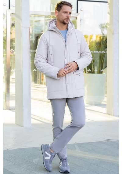 Morven Erkek Gri Poliamit Çıtçıtlı Kapüşonlu Mont 25ks024005100 Gri Gri