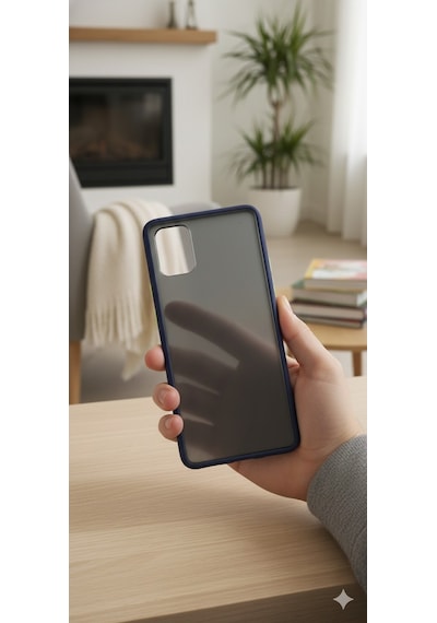 Oppo A92 / Oppo A72 / Oppo A52 Kılıf Fri Mat Yüzey Renkli Kenar Kılıf Lacivert