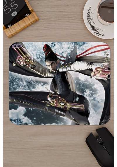 Bayonetta Kaymaz Dikişli Kauçuk Oyuncu Mousepad V1 - 22x18 Gaming Mouse Pad Fare Altlığı