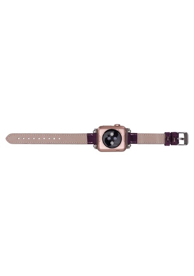 Bloomband Signature Dusty Plum Leather Apple Uyumlu Watch Band - 44/45/46/49mm