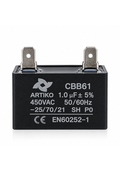 Cbb61 1.0 Μf 450v Kare Kondansatör 2 Uçlu Fan Motor Kondansatörü