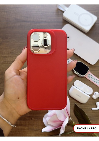 Apple iPhone 13 Pro Uyumlu Kamera Korumalı Darbeye Dayanıklı Renk Atmayan Keep Silikon Kılıf Kırmızı