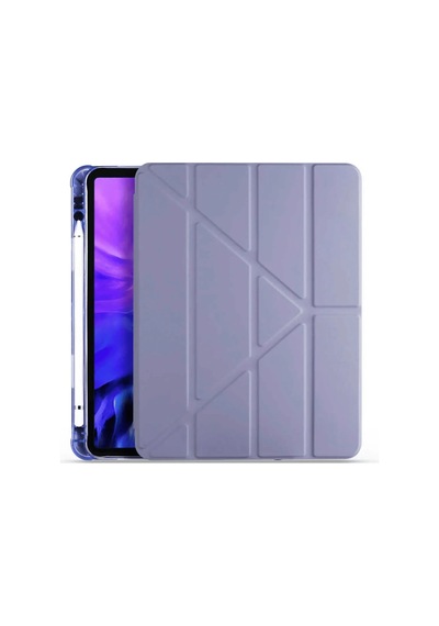 Apple Uyumlu iPad 11 Nesil İnç Kalem Bölmeli Standlı Fuchsia Tri Folding Tablet Kılıfı Diğer