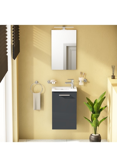 VitrA Mia 69582 Banyo Dolabı Seti Parlak Antrasit 40 CM Antrasit