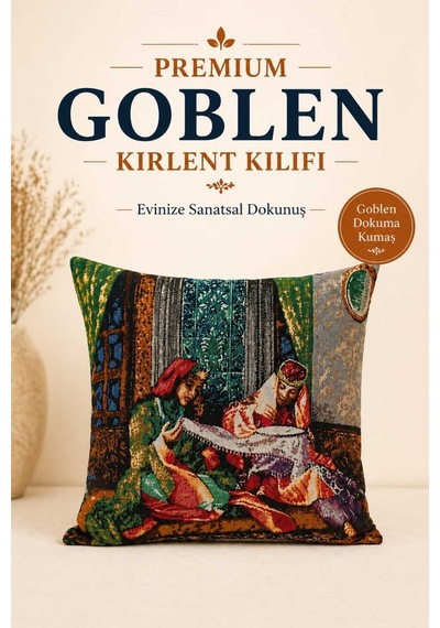 Goblen Kaneviçe Desen Kırlent Kılıf Renkli