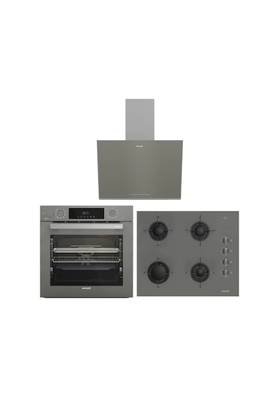 Arçelik AFC 361 G Fibona - ADE 606-2 G - OCD T 651 EG Gri Cam Ankastre Set