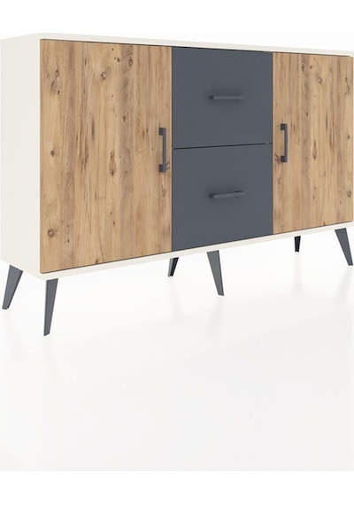 Arges Konsol 2 Raflı 2 Çekmeceli 2 Kapaklı 132x30x83 Aytaşı-çam/antrasit Çam/antrasit Arges Konsol 2 Raflı 2 Çekmeceli 2 Kapaklı 132x30x83 Aytaşı-çam/antrasit Çam/antrasit