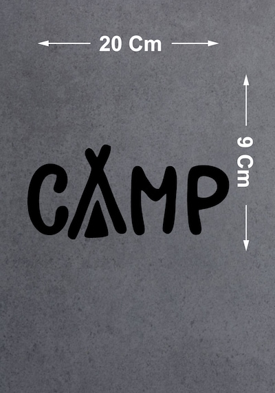 Kamp Yazılı Sticker - 4x4 Off Road Pickup Sticker - Araba Oto Motosiklet Karavan Cam Sticker - 02165 20x9 Cm