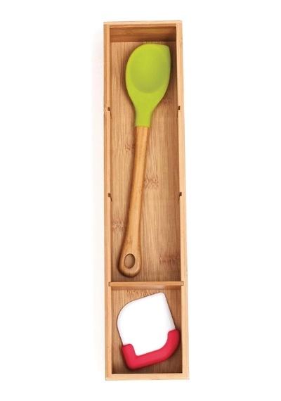 Tr 8884 Bambu Ahşap Çıkarılabilir Bölücüler İle 4 Parçalı Çekmece Düzenleyici, 17-1/2 X 4 X 2-1/2 Genel