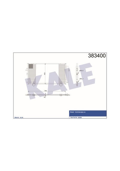 KALE OTO Radyatör 383400 Klima Radyatörü Toyota Uyumlu Rav 4 II Al Al 745X410X16