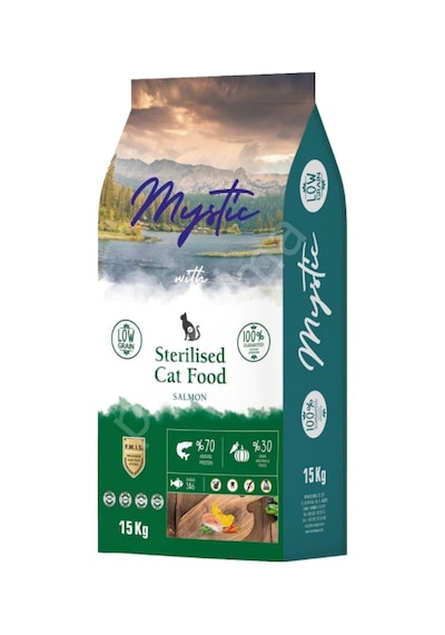 Mystic Sterilised Somonlu Az Tahıllı Kısırlaştırılmış Yetişkin Kedi Maması 15 KG