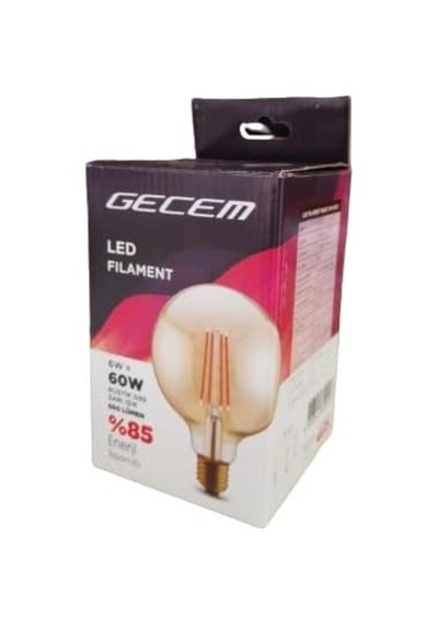 6w G95 Rustik Led Filamentli Ampul Sarı Işık 660 Lümen 2li Paket Diğer
