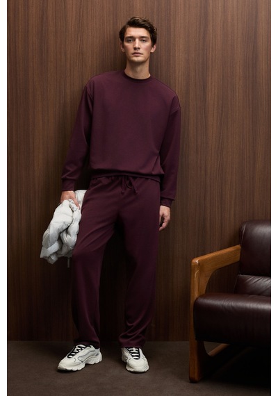Grimelange Vıento Erkek Bisiklet Yaka Uzun Kollu Regular Fit Bordo Sweatshirt Bordo