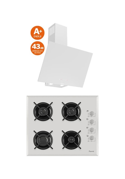 Ferre Mega Plus Serisi 1140B - D078SA 2'li Cam Ankastre Set