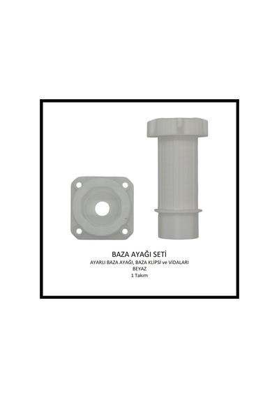 Baza Ayağı Seti, 10 Cm, Beyaz Beyaz