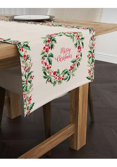 Yılbaşı Runner Örtüsü Yeniyıl Noel Runner 40x140 Renkli