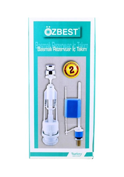 Özbest Su Tasarruflu Basmalı Klozet Rezervuar İç Takımı - Uyumlu Ve Dayanıklı Açık Gri