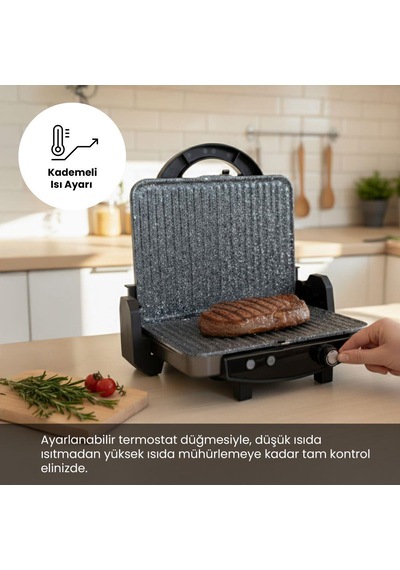 Any Morning OZ26TM03 Çıkarılabilir Plakalı Izgara Ve Tost Makinesi