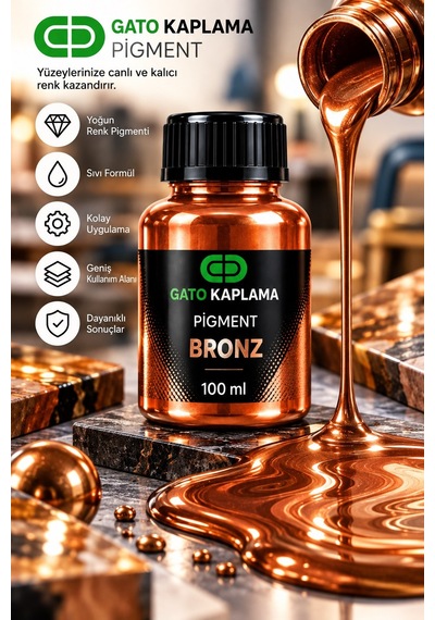 Gato Kaplama Solvent Bazlı Transparan Sıvı Pigment Boya 100 Ml Bronz Renk Renklendirici