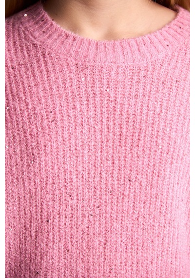Defacto Bisiklet Yaka Fitilli Triko Basic Kazak Kız Çocuk H7361a826wnpn82 Pembe-pn82