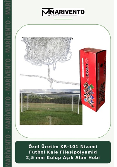Özel Üretim Kr-101 Nizami Futbol Kale Filesipolyamid 2,5 Mm Kulüp Açık Alan Hobi Belirtilmemiş