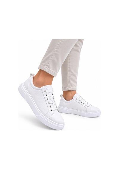 Yalçın Erkek Casual Bağcıklı Ortopedik Rahat Kaymaz Taban Sneaker Ayakkabı Beyaz - 919615758 Beyaz