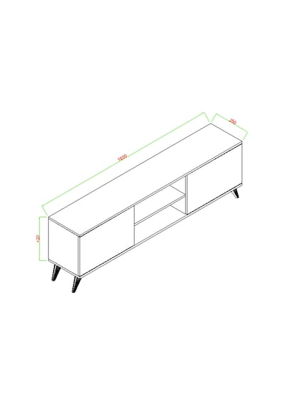 Monaco Düşer Kapaklı Tv Ünitesi 2 Kapaklı 180 Cm - Atlantik Çam & Beyaz Atlantik Çam - Beyaz