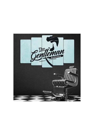 Gentleman Stili - 5 Parçalı Berber Tablo Görsel - 702503482 Görsel