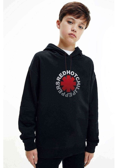 Tshirthane Red Hot Baskılı Unisex Çocuk Kapüşonlu Siyah Sweatshirt