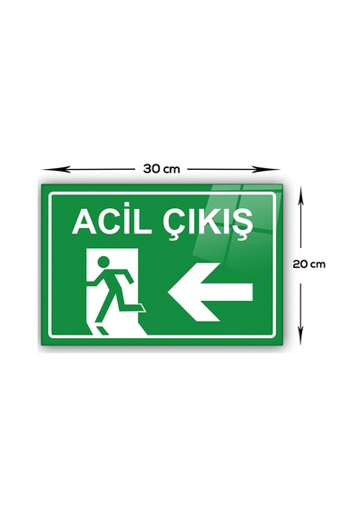 Decorita Cam Yönlendirme Levhası | Acil Çıkış - Batı
