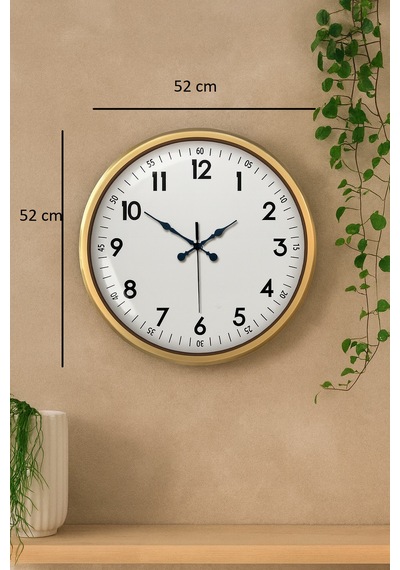52 Cm Eskitme Metal Dekoratif Duvar Saati