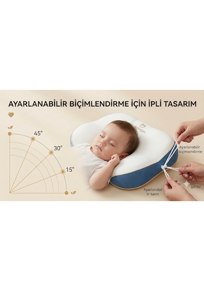 Bebek Güvenli Yatış Yastığı, Kafa Ve Vucut Şekillendirici Yastık