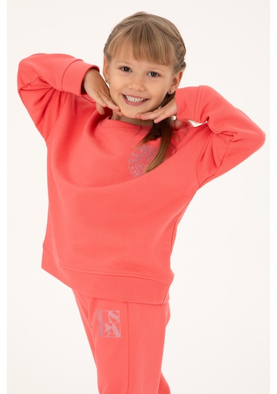 U.S. Polo Assn. Kız Çocuk Nar Çiçeği Bisiklet Yaka Basic Sweatshirt 50296391-VR239