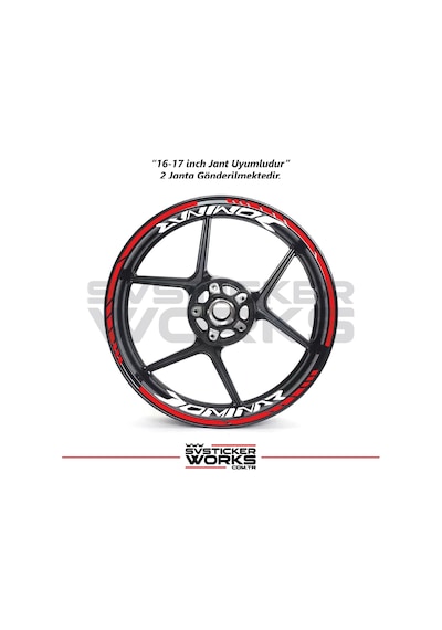 Bajaj Dominar Jant Sticker Dış Ve İç Set Sticker Jant Şeridi Kırmızı