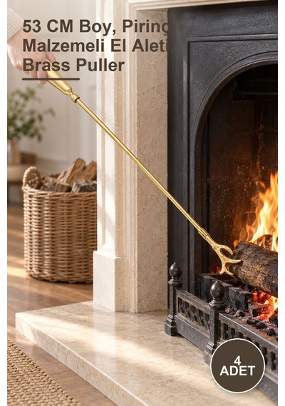 4 Adet Pirinç Kerata Çekecek 2037 53 Cm Boy, Pirinç Malzemeli El Aleti, Brass Puller